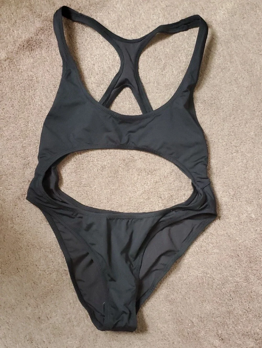 SKIMS Black Cutout Monokini Swimsuit